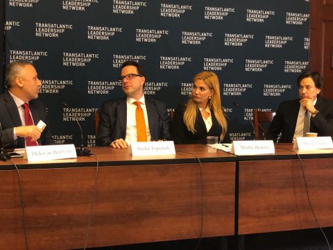 L-R: Delovan Barwani, US Representative, Barzani Charity Foundation, Sasha Toperich, Senior Executive Vice President, Transatlantic Leadership Network, Martha Boneta, Senior Policy Advisor, America First, David Tafuri, President, US-Kurdistan Business Council (USKBC)